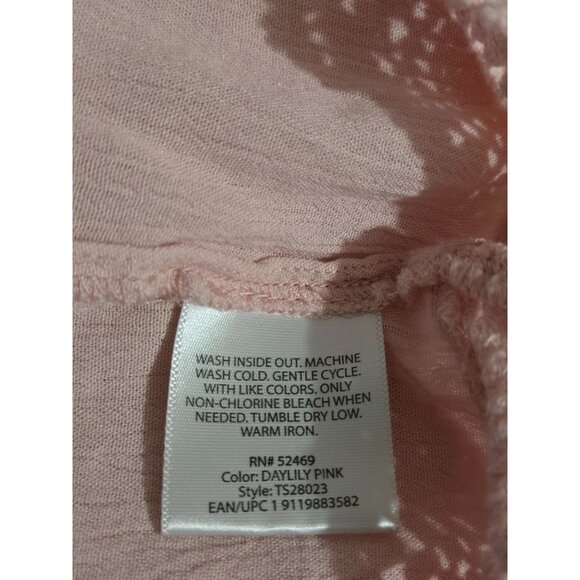 Kelly Renee Womens Pink Floral Embroidered Deep V-Neck Tunic Dress Plus Size 1X - Picture 8 of 11